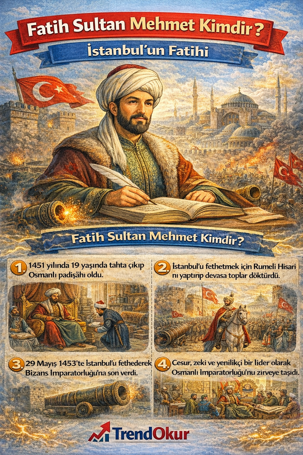 Fatih Sultan Mehmet Kimdir? İstanbul'u Fetheden Padişahın Hayatı