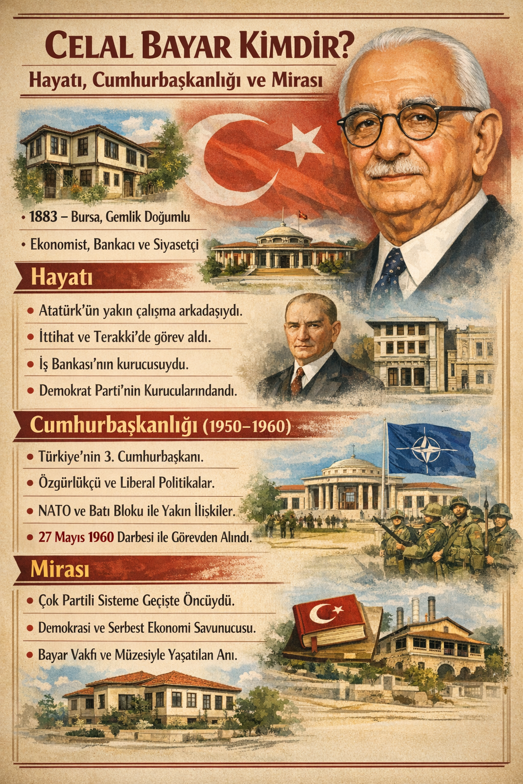Celal Bayar: Demokrat Parti'nin Lideri ve Türkiye'nin Üçüncü Cumhurbaşkanı